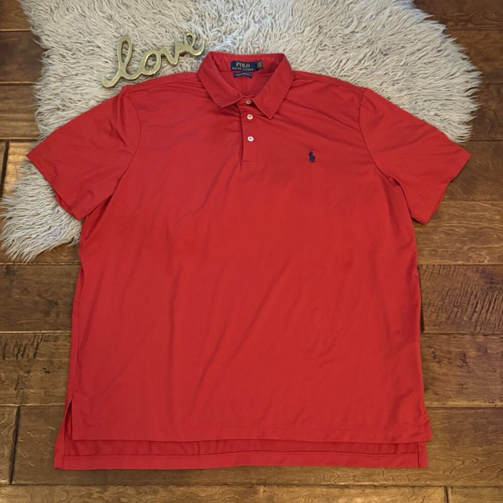 Polo Ralph Lauren Performance Classic Fit Polo Red Short Sleeve Mens Size XL